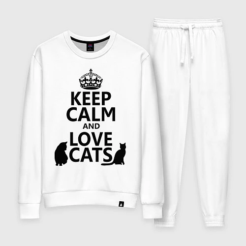 Женский костюм Keep Calm & Love Cats / Белый – фото 1