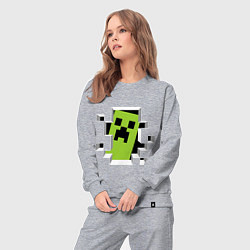 Костюм хлопковый женский Crash Minecraft, цвет: меланж — фото 2