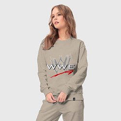 Костюм хлопковый женский WWE Fight, цвет: миндальный — фото 2