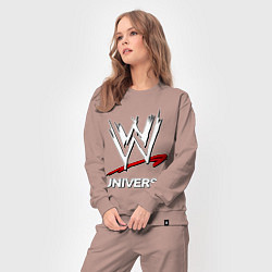 Костюм хлопковый женский WWE universe, цвет: пыльно-розовый — фото 2