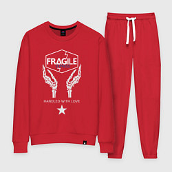 Костюм хлопковый женский Fragile Express, цвет: красный