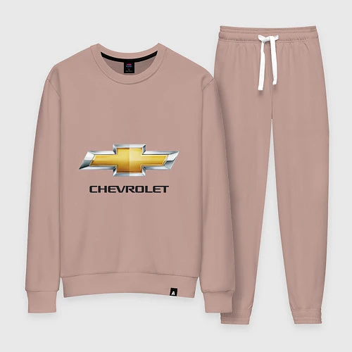 Женский костюм Chevrolet логотип / Пыльно-розовый – фото 1