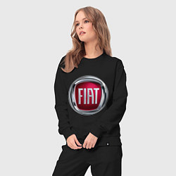 Костюм хлопковый женский FIAT logo, цвет: черный — фото 2
