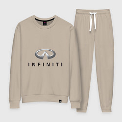 Костюм хлопковый женский Logo Infiniti, цвет: миндальный