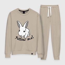 Костюм хлопковый женский Rabbit: follow me, цвет: миндальный