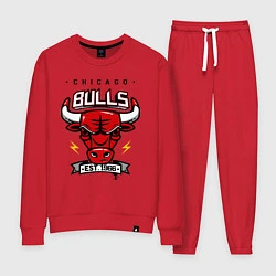 Костюм хлопковый женский Chicago Bulls est. 1966, цвет: красный