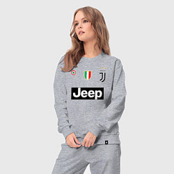 Костюм хлопковый женский FC Juventus, цвет: меланж — фото 2