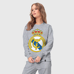 Костюм хлопковый женский Real Madrid FC, цвет: меланж — фото 2