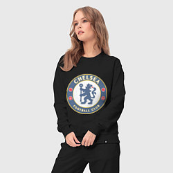 Костюм хлопковый женский Chelsea FC, цвет: черный — фото 2