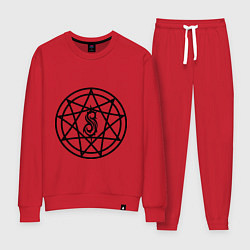 Костюм хлопковый женский Slipknot Pentagram, цвет: красный