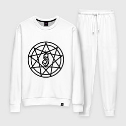 Костюм хлопковый женский Slipknot Pentagram, цвет: белый