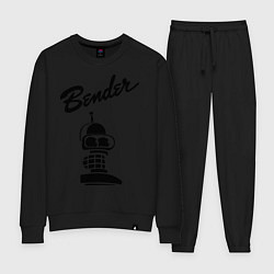 Костюм хлопковый женский Bender monochrome, цвет: черный