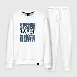 Костюм хлопковый женский System of a Down большое лого, цвет: белый