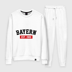 Костюм хлопковый женский FC Bayern Est. 1900, цвет: белый