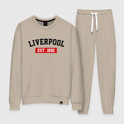 Костюм хлопковый женский FC Liverpool Est. 1892, цвет: миндальный