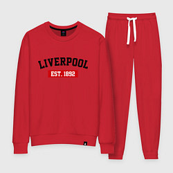Костюм хлопковый женский FC Liverpool Est. 1892, цвет: красный