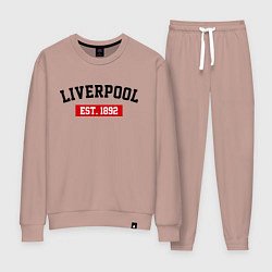 Костюм хлопковый женский FC Liverpool Est. 1892, цвет: пыльно-розовый