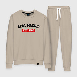 Костюм хлопковый женский FC Real Madrid Est. 1902, цвет: миндальный