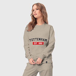 Костюм хлопковый женский FC Tottenham Est. 1882, цвет: миндальный — фото 2