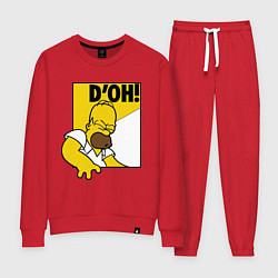 Костюм хлопковый женский Homer D'OH!, цвет: красный