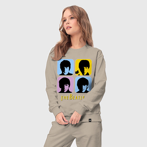 Женский костюм The Beatles: pop-art / Миндальный – фото 3