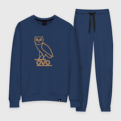 Костюм хлопковый женский OVO Owl, цвет: тёмно-синий
