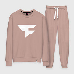 Костюм хлопковый женский FAZE Symbol, цвет: пыльно-розовый