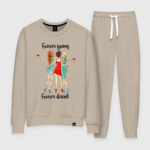 Женский костюм Forever young & drunk / Миндальный – фото 1