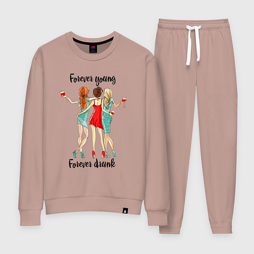 Женский костюм Forever young & drunk / Пыльно-розовый – фото 1
