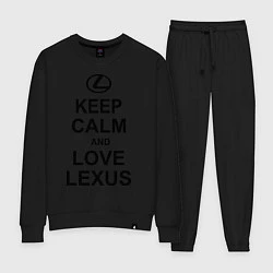 Костюм хлопковый женский Keep Calm & Love Lexus, цвет: черный