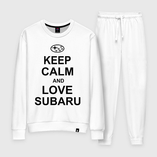 Женский костюм Keep Calm & Love Subaru / Белый – фото 1