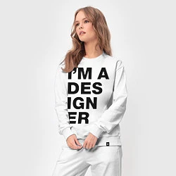 Костюм хлопковый женский I am a designer, цвет: белый — фото 2