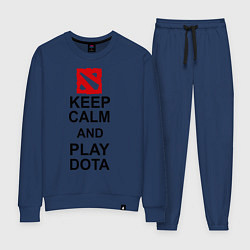 Костюм хлопковый женский Keep Calm & Play Dota, цвет: тёмно-синий