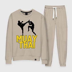 Костюм хлопковый женский Muay Thai, цвет: миндальный