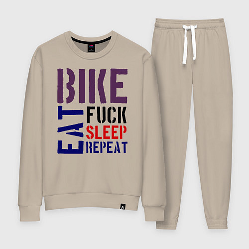 Женский костюм Bike eat sleep repeat / Миндальный – фото 1