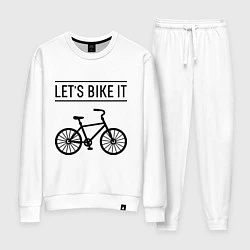 Костюм хлопковый женский Lets bike it, цвет: белый