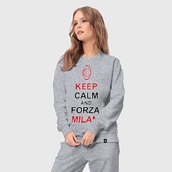 Костюм хлопковый женский Keep Calm & Forza Milan, цвет: меланж — фото 2