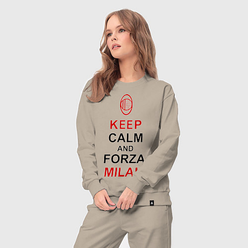 Женский костюм Keep Calm & Forza Milan / Миндальный – фото 3