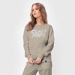 Костюм хлопковый женский Trash gang, цвет: миндальный — фото 2