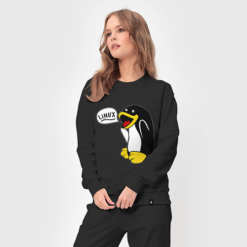 Женский костюм Пингвин: Linux / Черный – фото 3