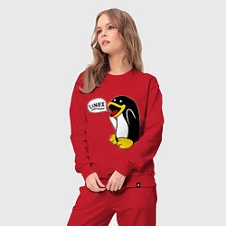 Костюм хлопковый женский Пингвин: Linux, цвет: красный — фото 2