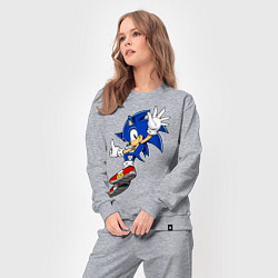 Костюм хлопковый женский Sonic, цвет: меланж — фото 2