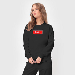 Костюм хлопковый женский Fuck Supreme, цвет: черный — фото 2