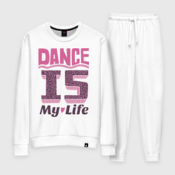 Костюм хлопковый женский Dance is my life, цвет: белый