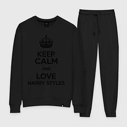 Костюм хлопковый женский Keep Calm & Love Harry Styles, цвет: черный