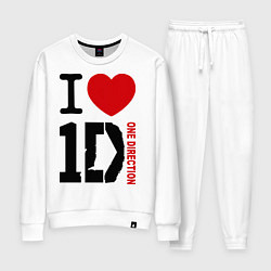 Костюм хлопковый женский I love 1D, цвет: белый