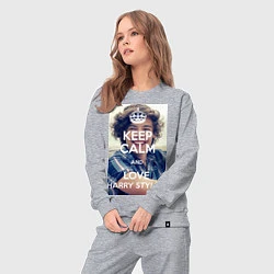 Костюм хлопковый женский Keep Calm & Love Harry Styles, цвет: меланж — фото 2