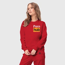 Костюм хлопковый женский PornHub, цвет: красный — фото 2
