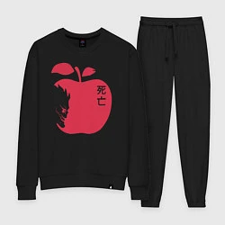 Костюм хлопковый женский Тетрадь Смерти - Рюк и яблоко, цвет: черный