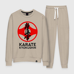 Костюм хлопковый женский Karate Kyokushin, цвет: миндальный